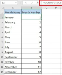 How to Convert Month Name to Month Number in Excel in Hindi